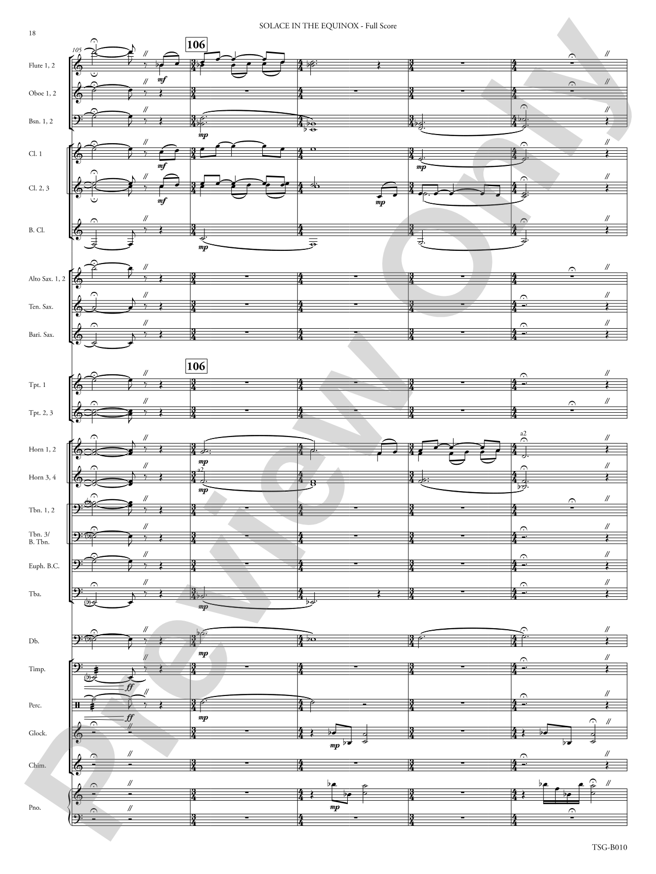 Solace in the Equinox: Concert Band Conductor Score & Parts