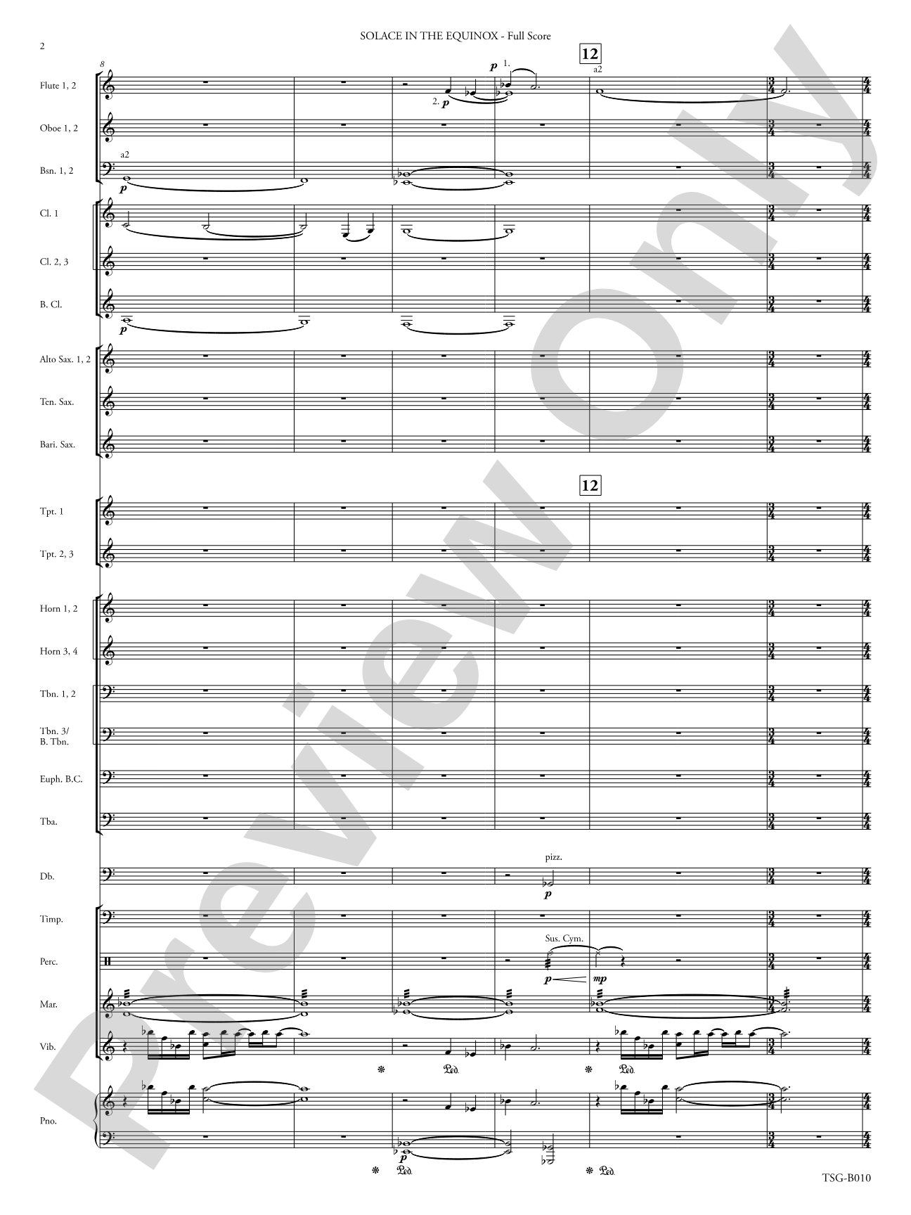Solace in the Equinox: Concert Band Conductor Score & Parts