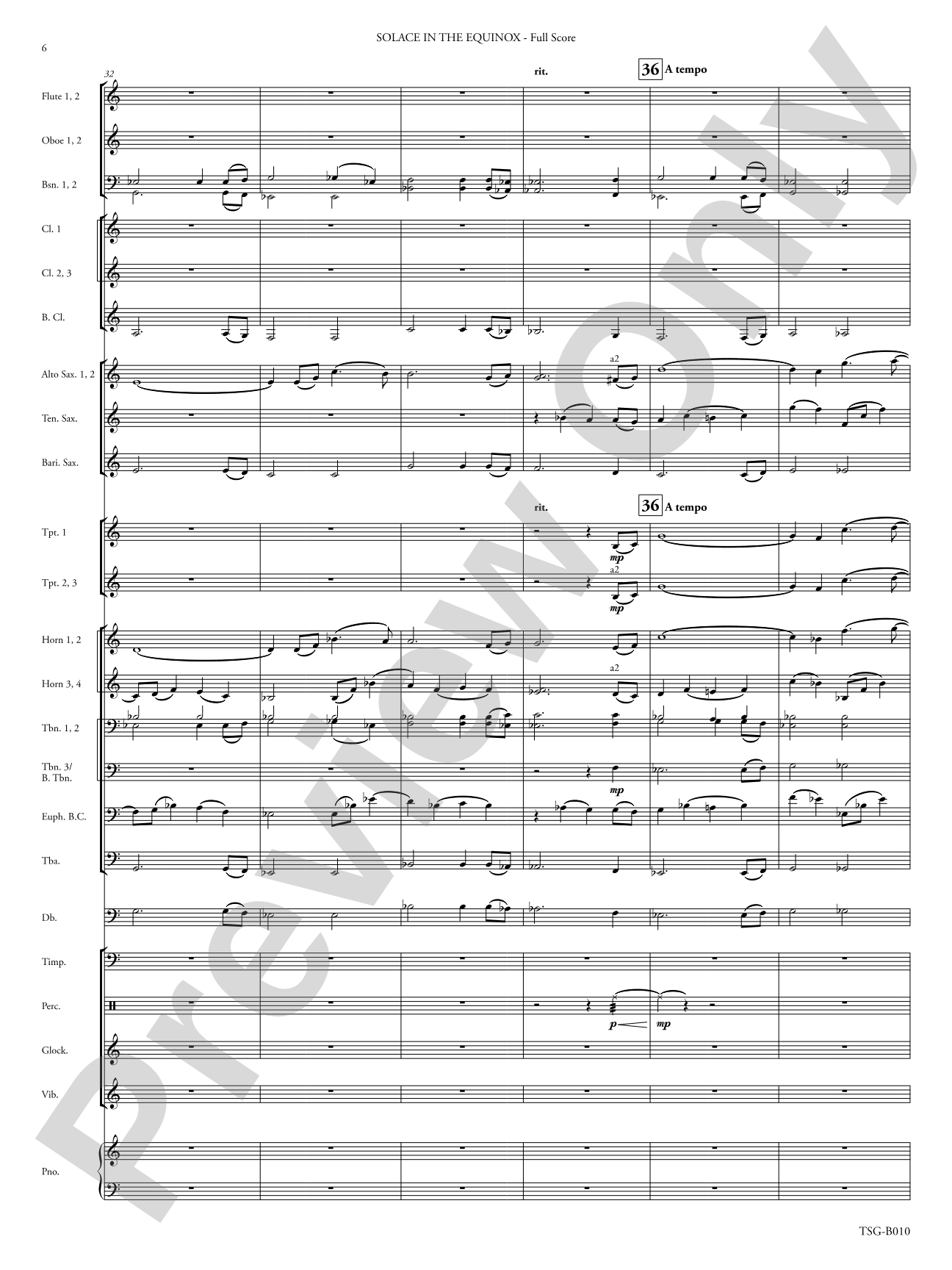 Solace in the Equinox: Concert Band Conductor Score & Parts