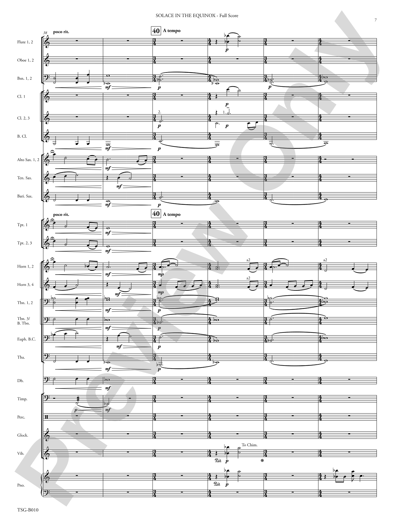 Solace in the Equinox: Concert Band Conductor Score & Parts
