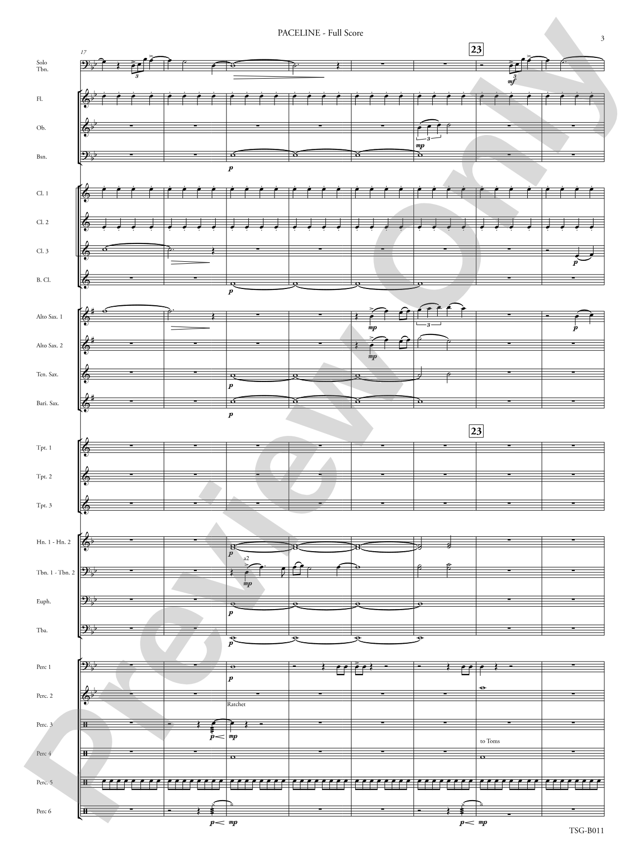 Paceline: Concert Band Conductor Score & Parts