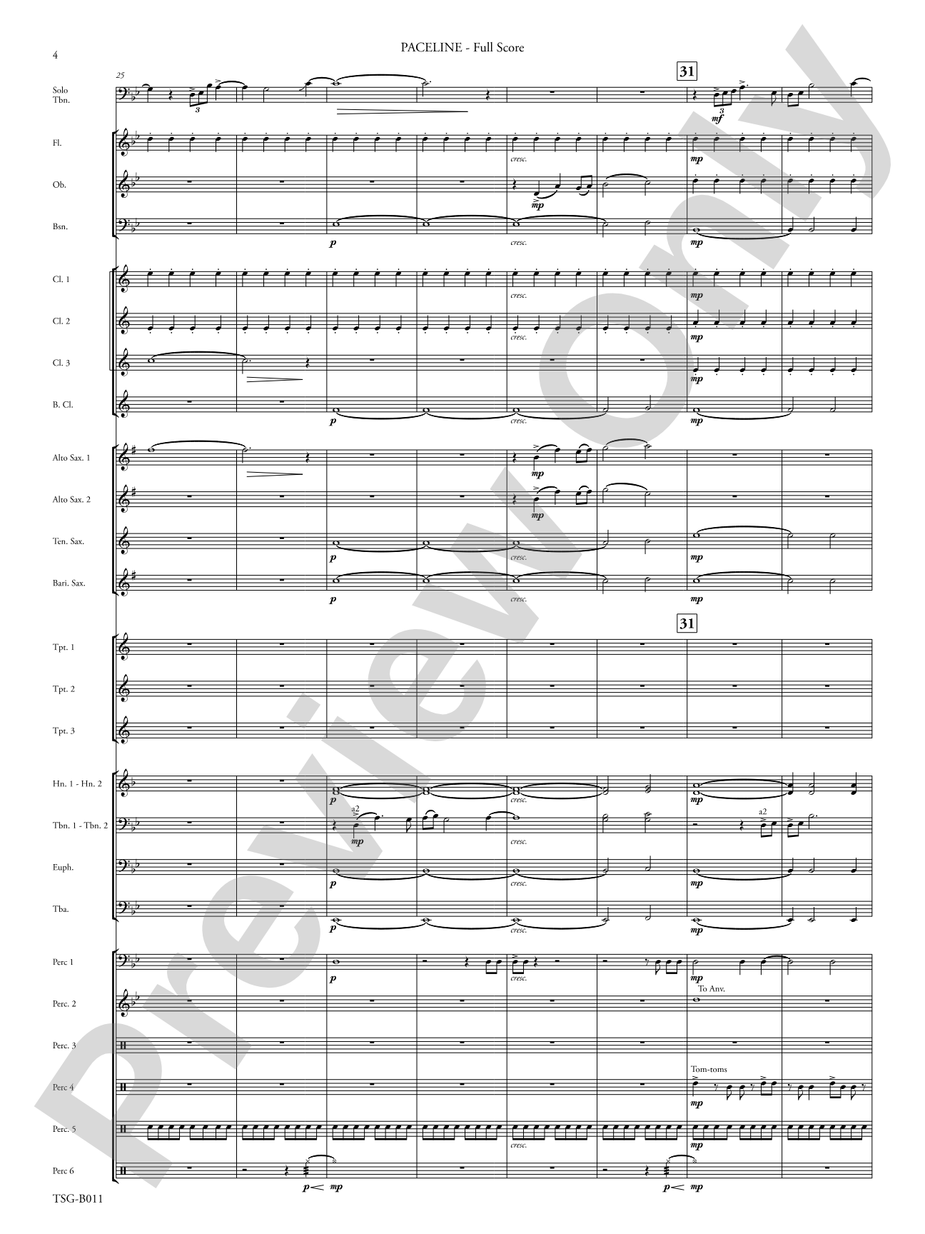 Paceline: Concert Band Conductor Score & Parts