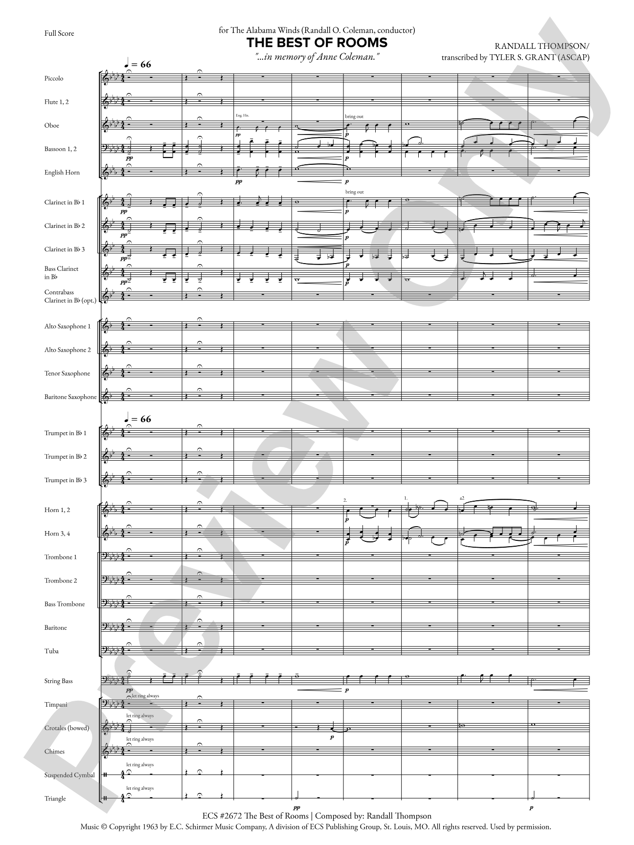 The Best of Rooms: Concert Band Conductor Score & Parts