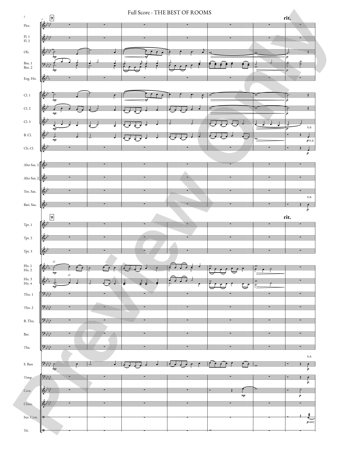 The Best of Rooms: Concert Band Conductor Score & Parts