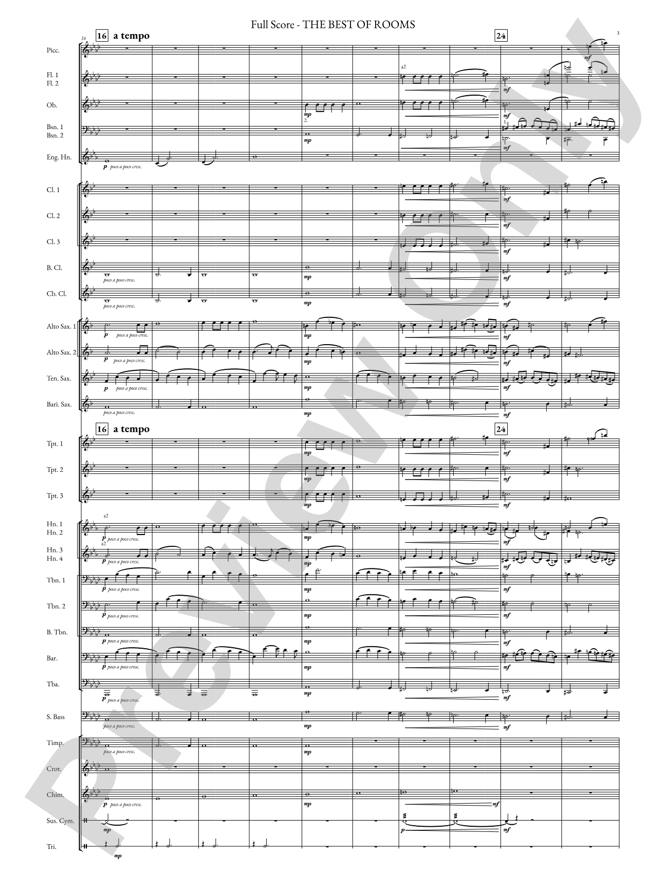 The Best of Rooms: Concert Band Conductor Score & Parts