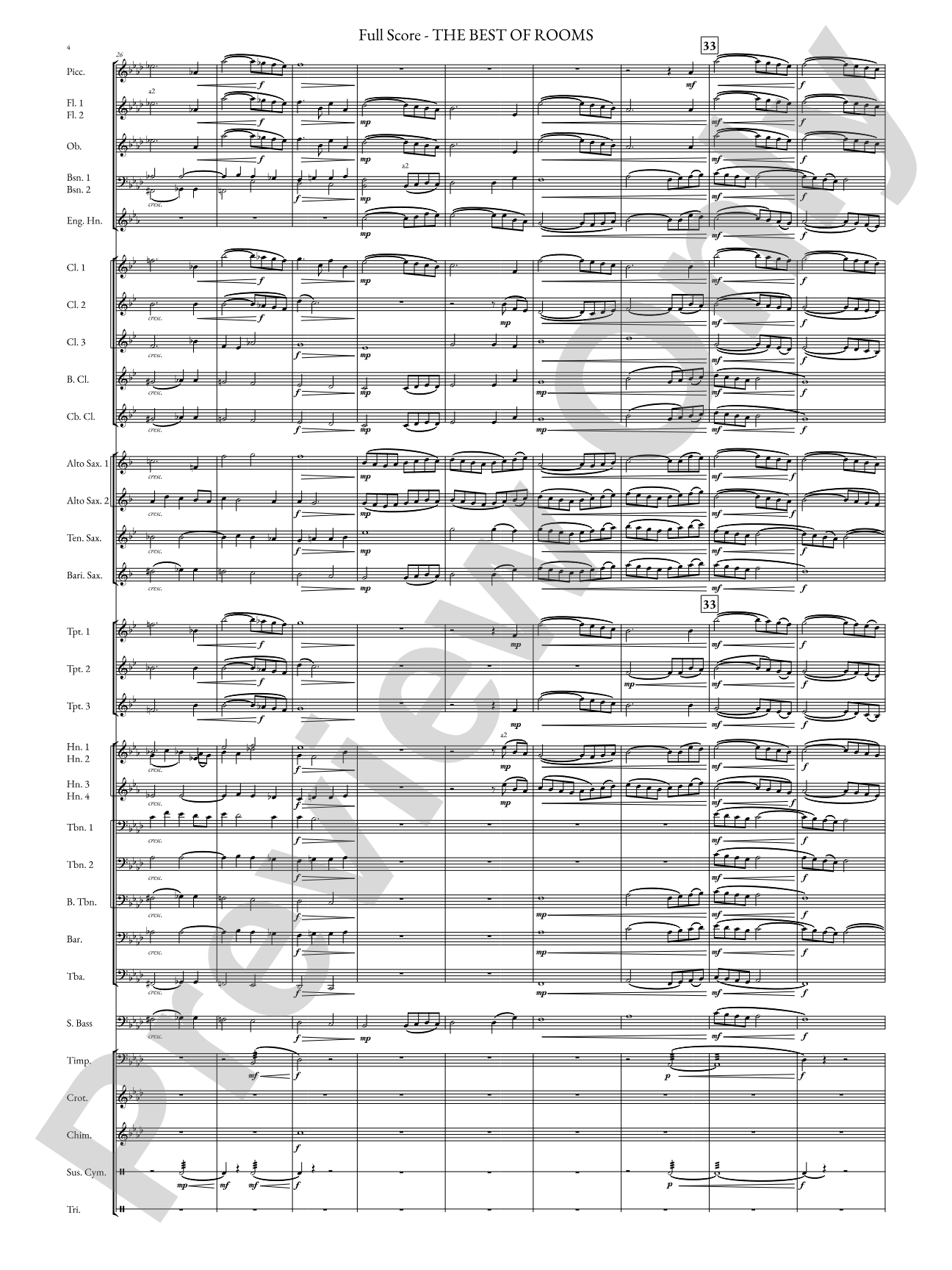 The Best of Rooms: Concert Band Conductor Score & Parts