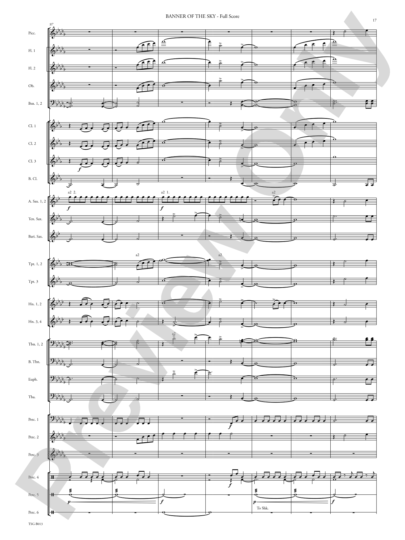 Banner of the Sky: Concert Band Conductor Score & Parts