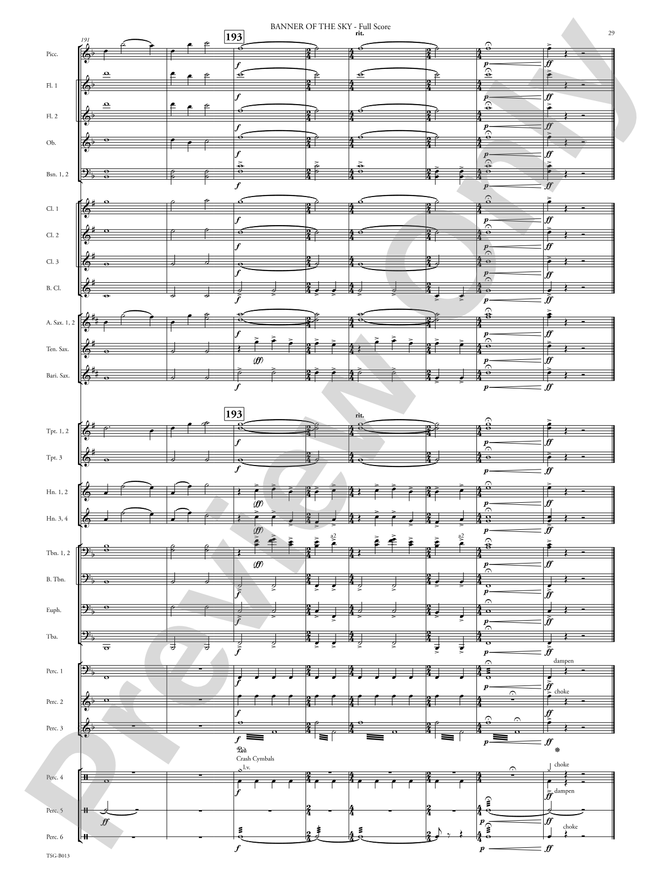 Banner of the Sky: Concert Band Conductor Score & Parts