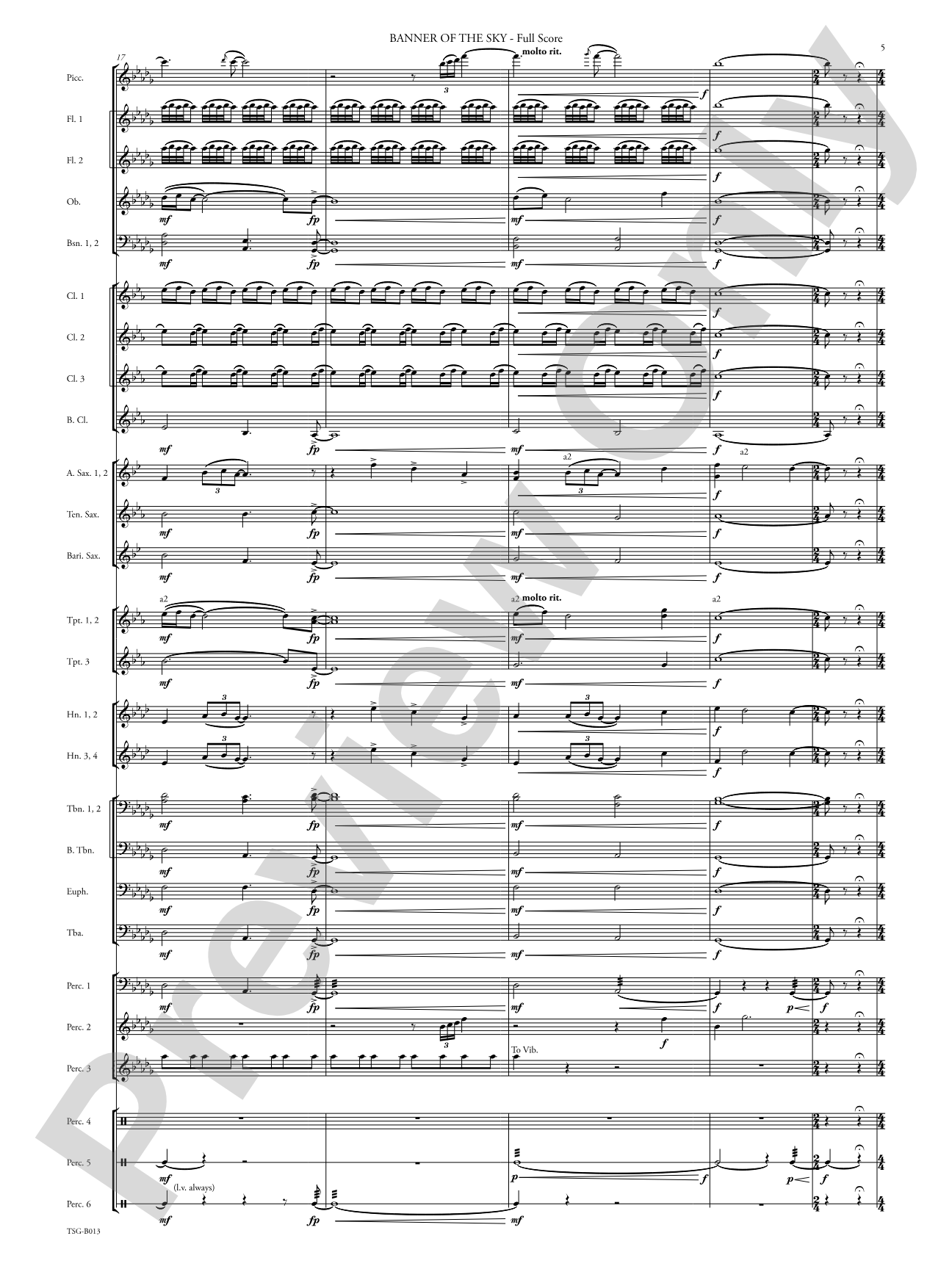 Banner of the Sky: Concert Band Conductor Score & Parts