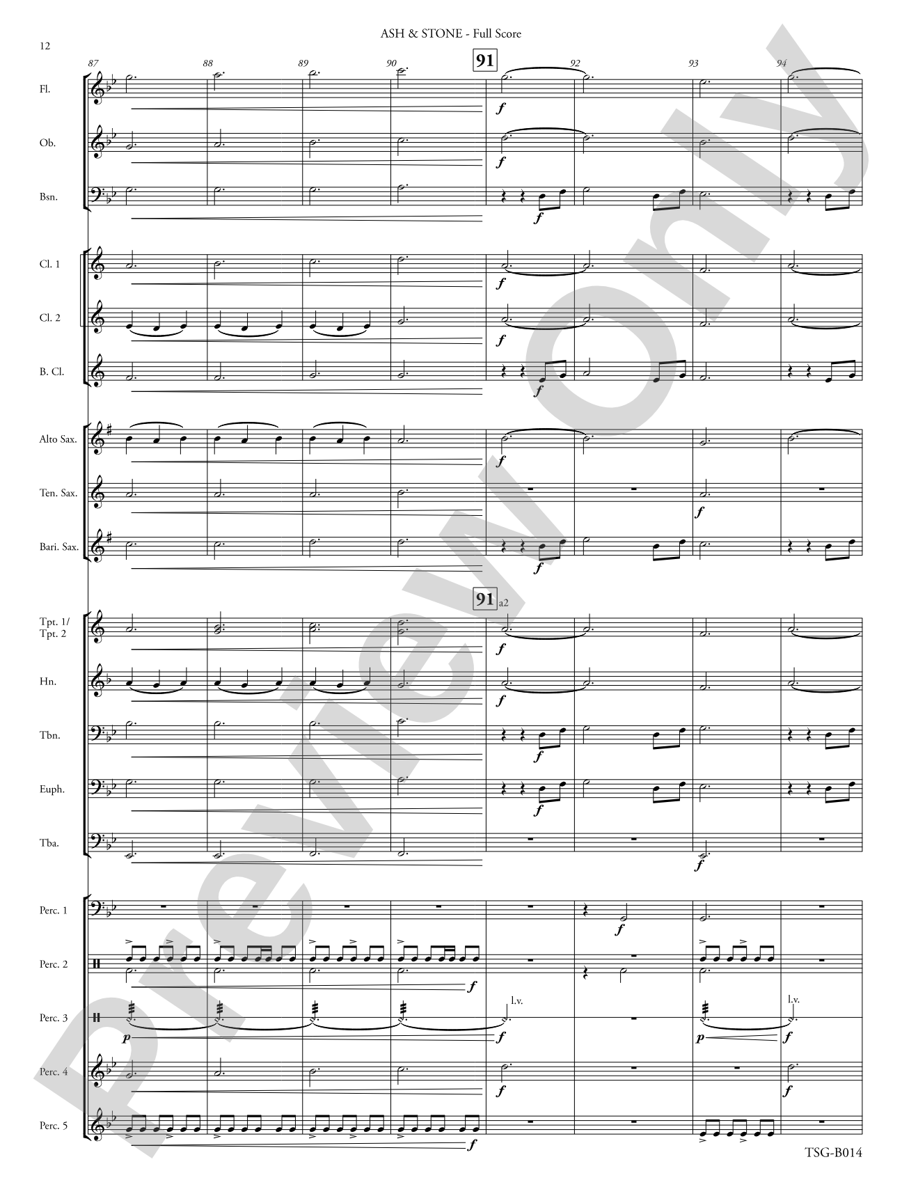 Ash & Stone: Concert Band Conductor Score & Parts