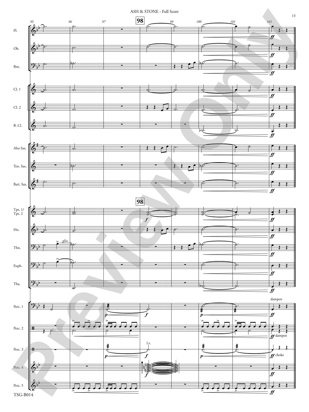 Ash & Stone: Concert Band Conductor Score & Parts