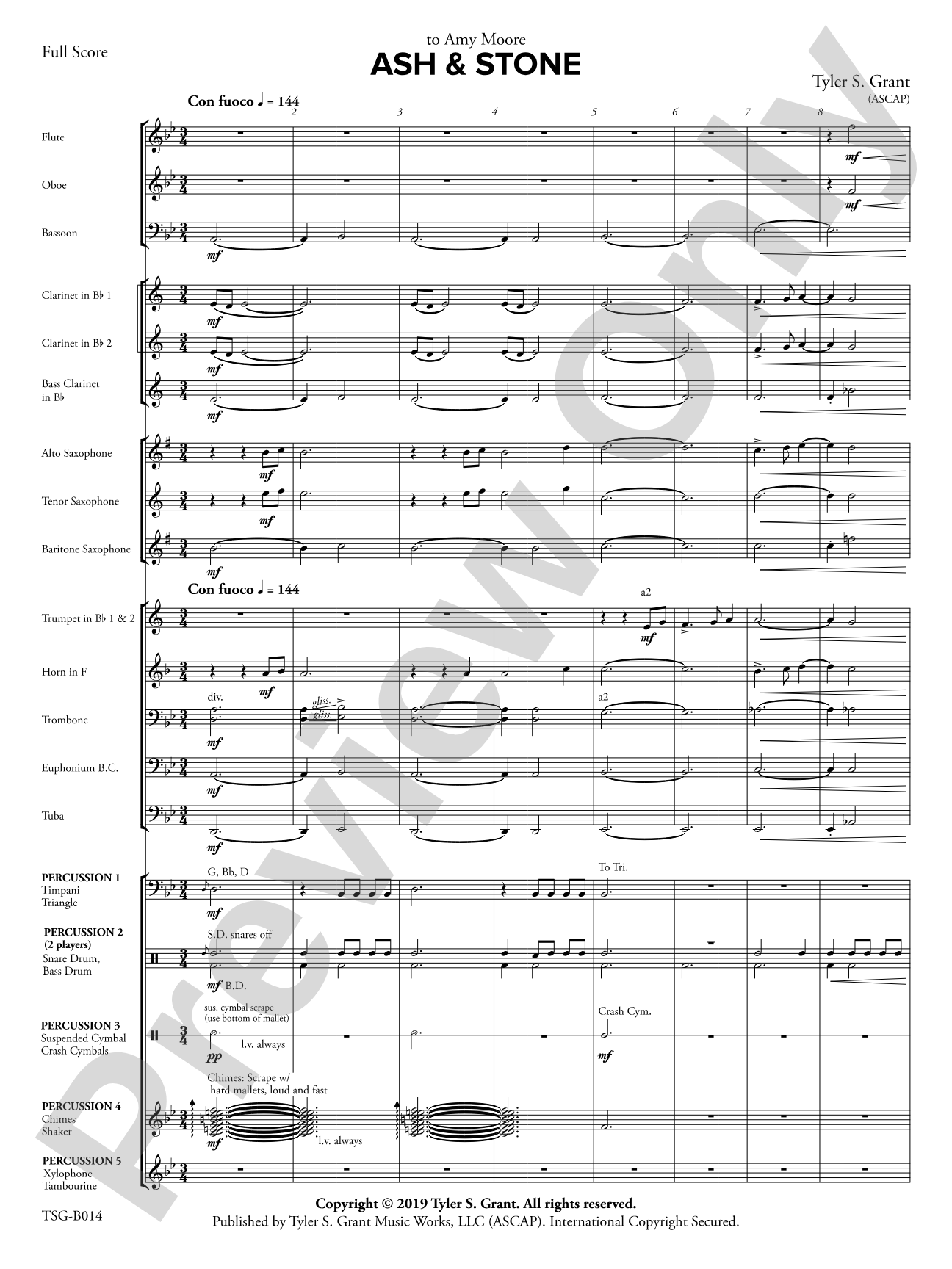 Ash & Stone: Concert Band Conductor Score & Parts