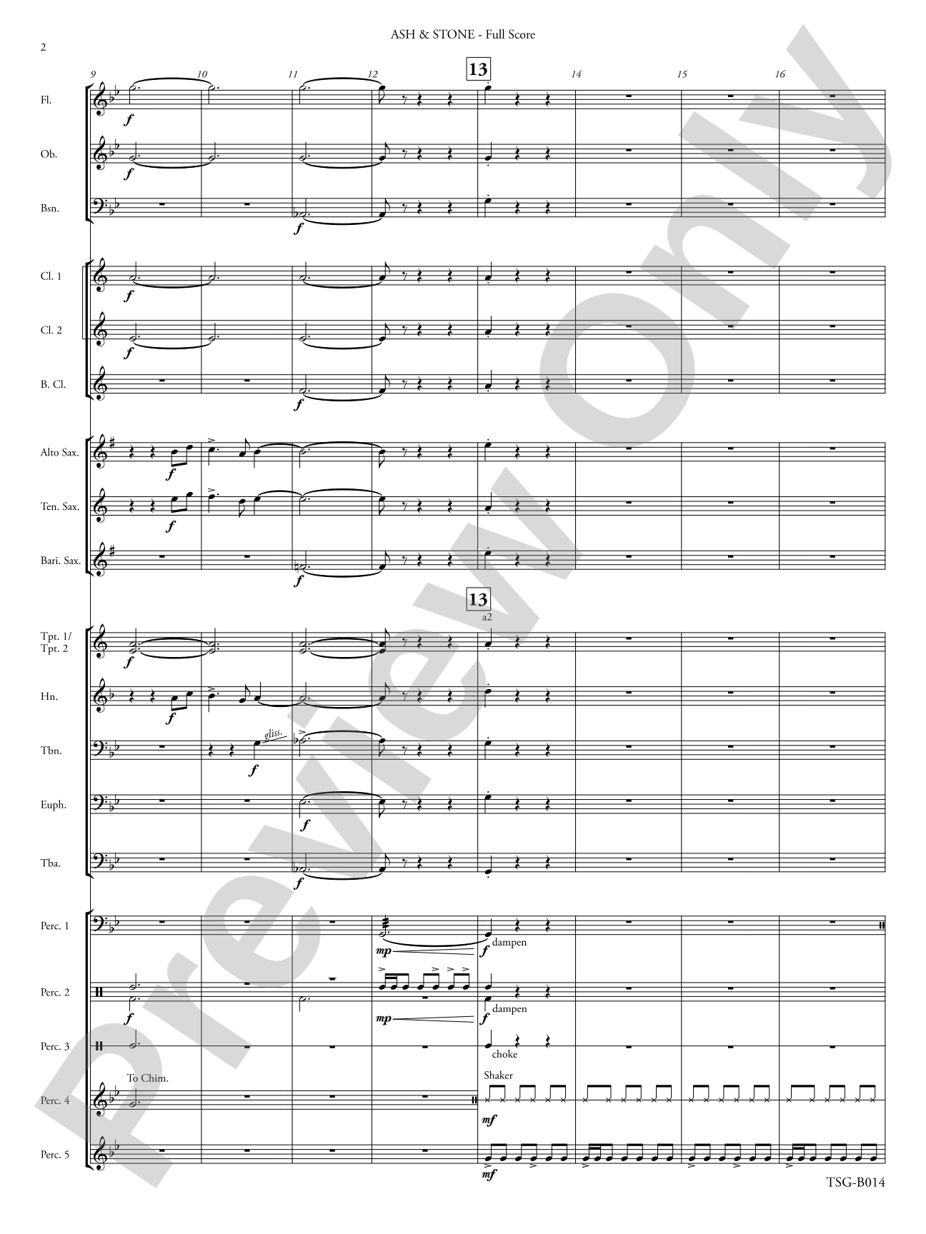 Ash & Stone: Concert Band Conductor Score & Parts