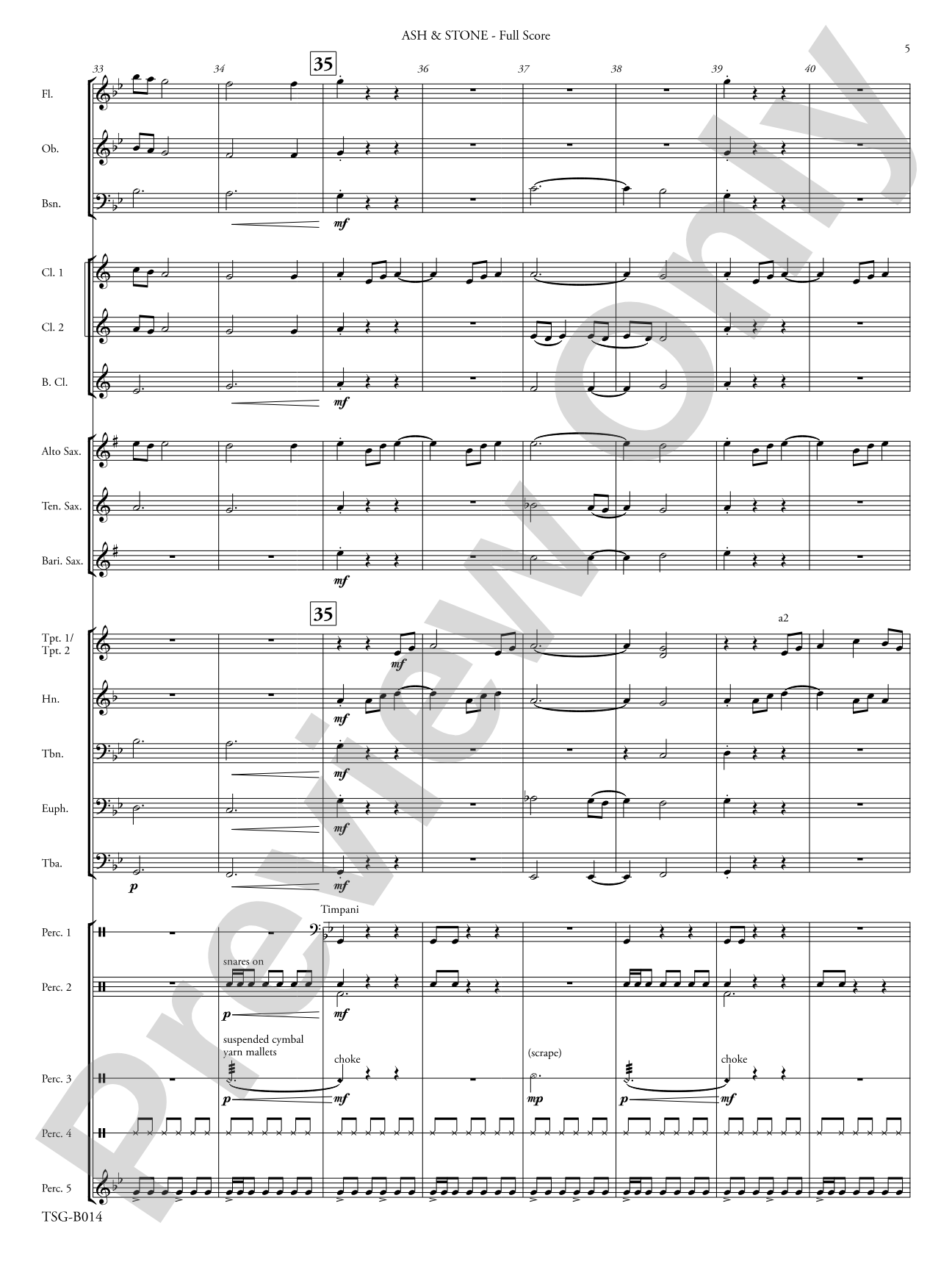 Ash & Stone: Concert Band Conductor Score & Parts