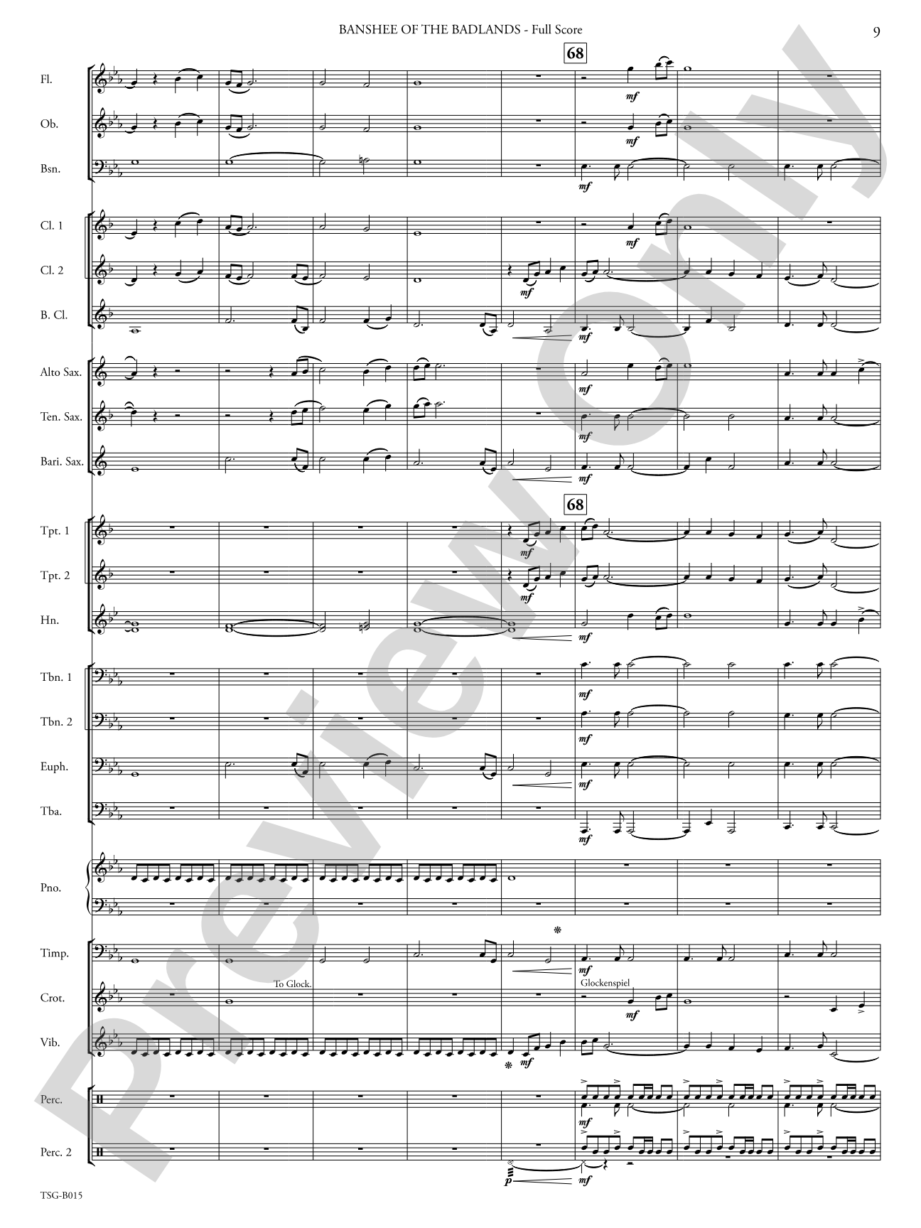 Banshee of the Badlands: Concert Band Conductor Score & Parts