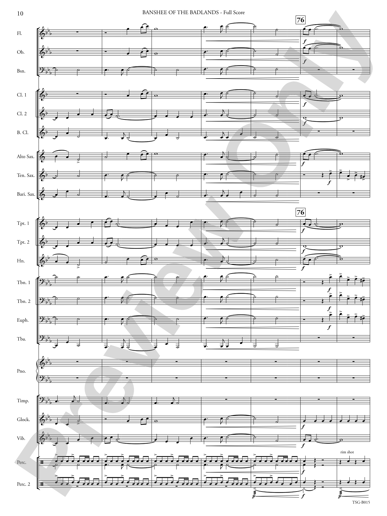 Banshee of the Badlands: Concert Band Conductor Score & Parts