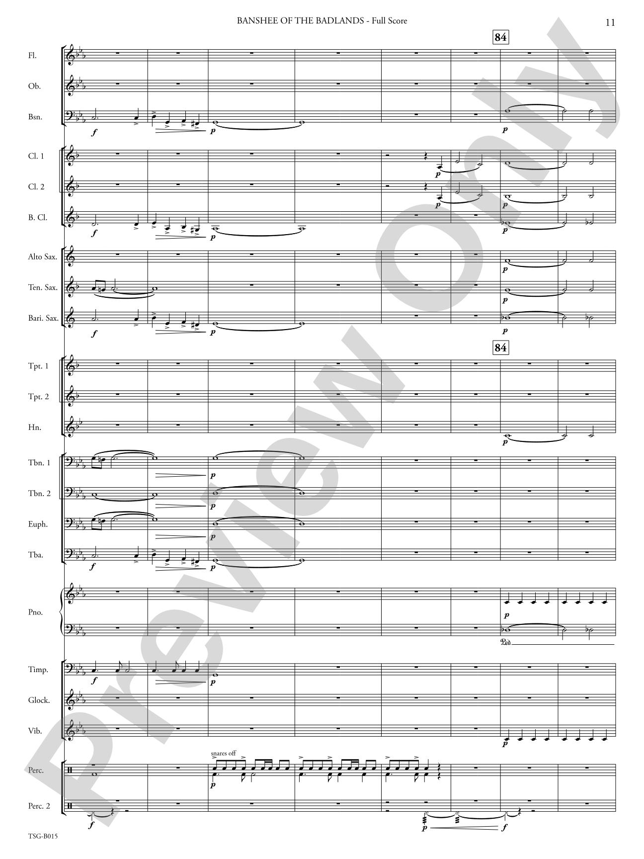 Banshee of the Badlands: Concert Band Conductor Score & Parts