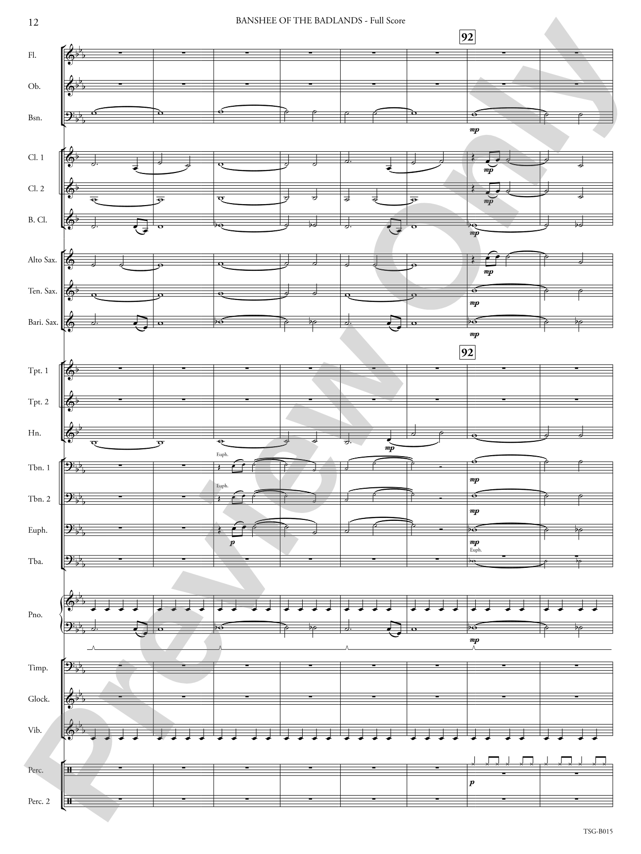 Banshee of the Badlands: Concert Band Conductor Score & Parts