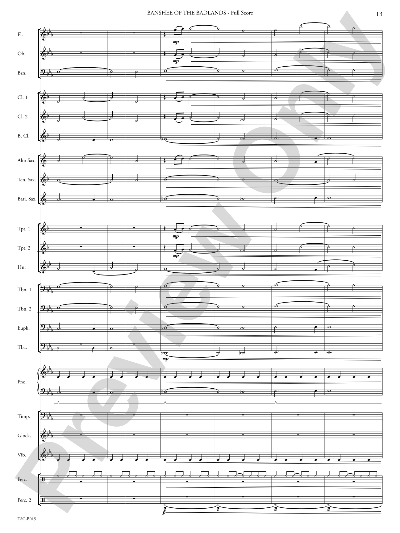 Banshee of the Badlands: Concert Band Conductor Score & Parts