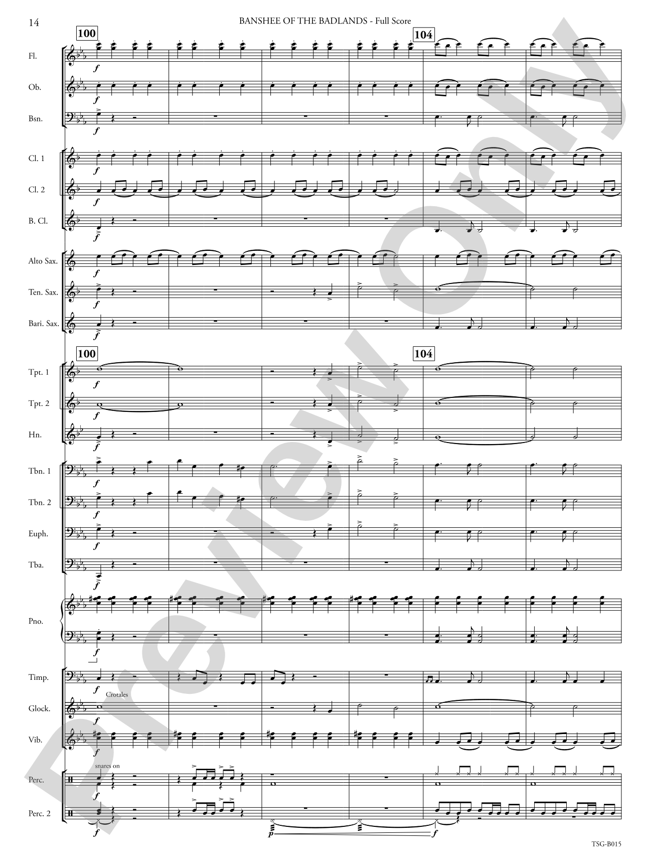 Banshee of the Badlands: Concert Band Conductor Score & Parts