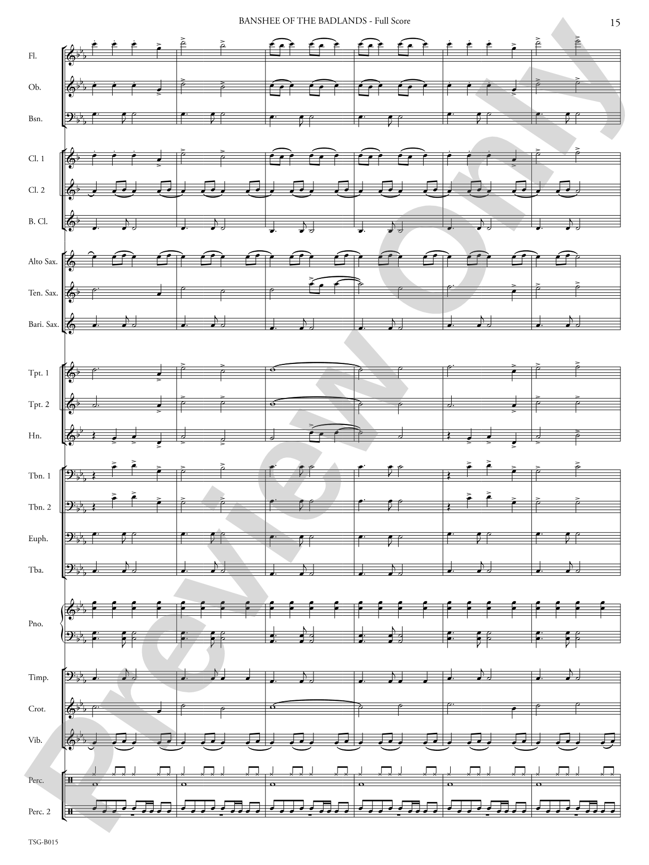 Banshee of the Badlands: Concert Band Conductor Score & Parts