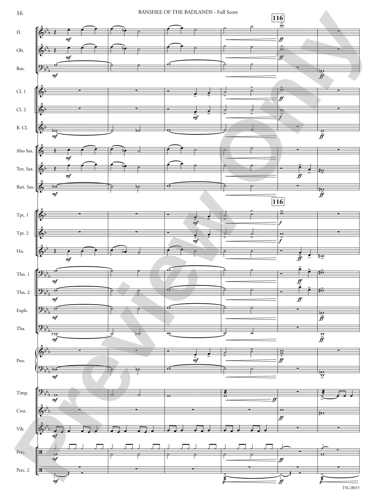 Banshee of the Badlands: Concert Band Conductor Score & Parts