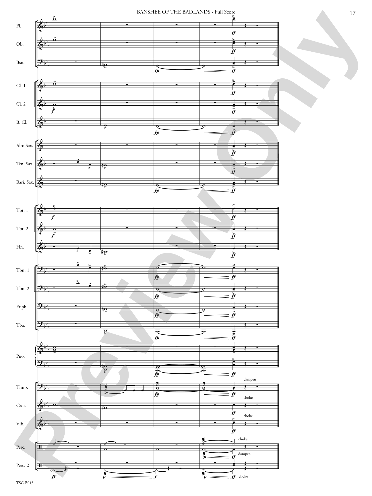 Banshee of the Badlands: Concert Band Conductor Score & Parts