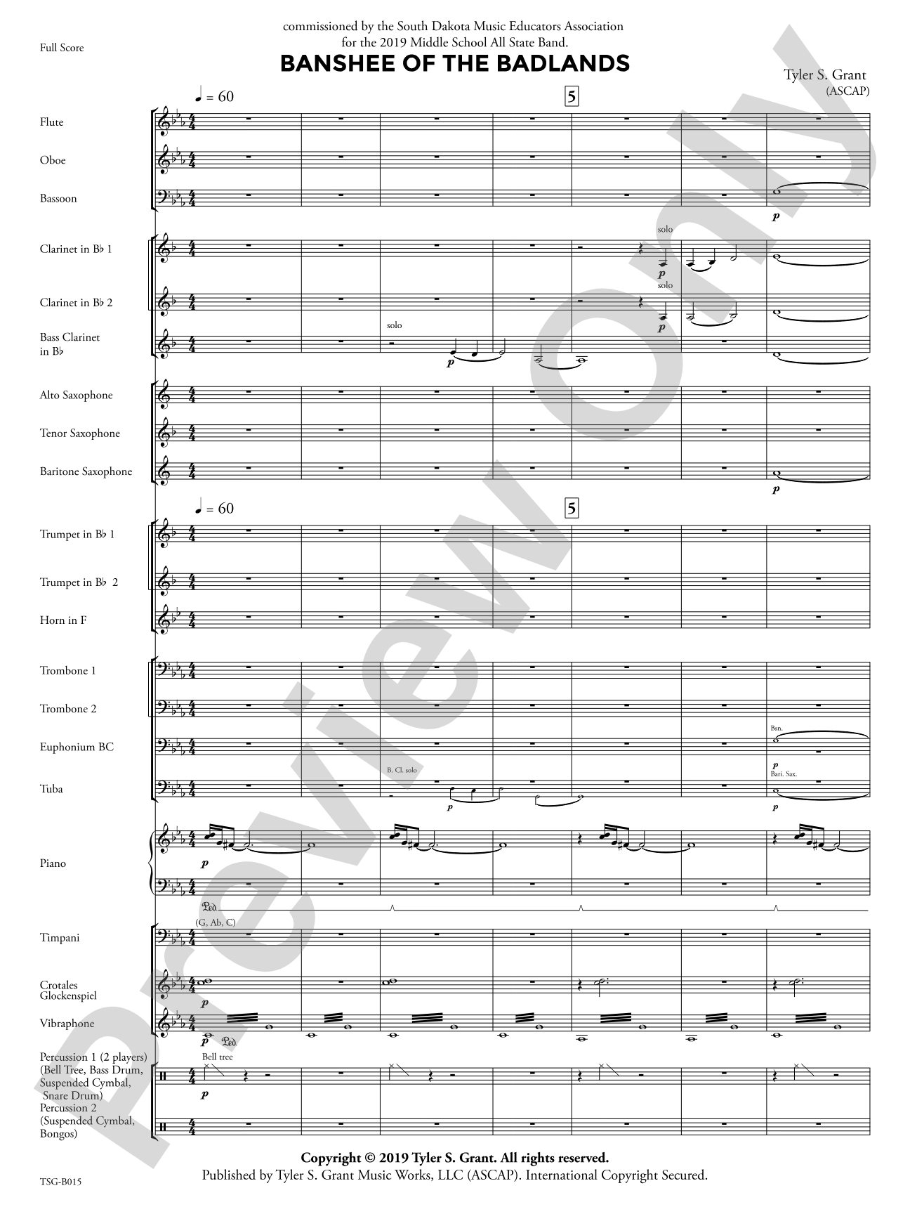 Banshee of the Badlands: Concert Band Conductor Score & Parts