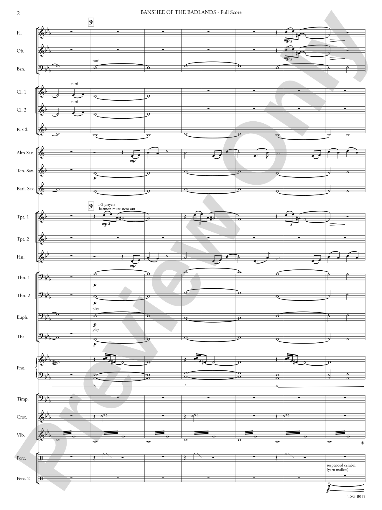 Banshee of the Badlands: Concert Band Conductor Score & Parts