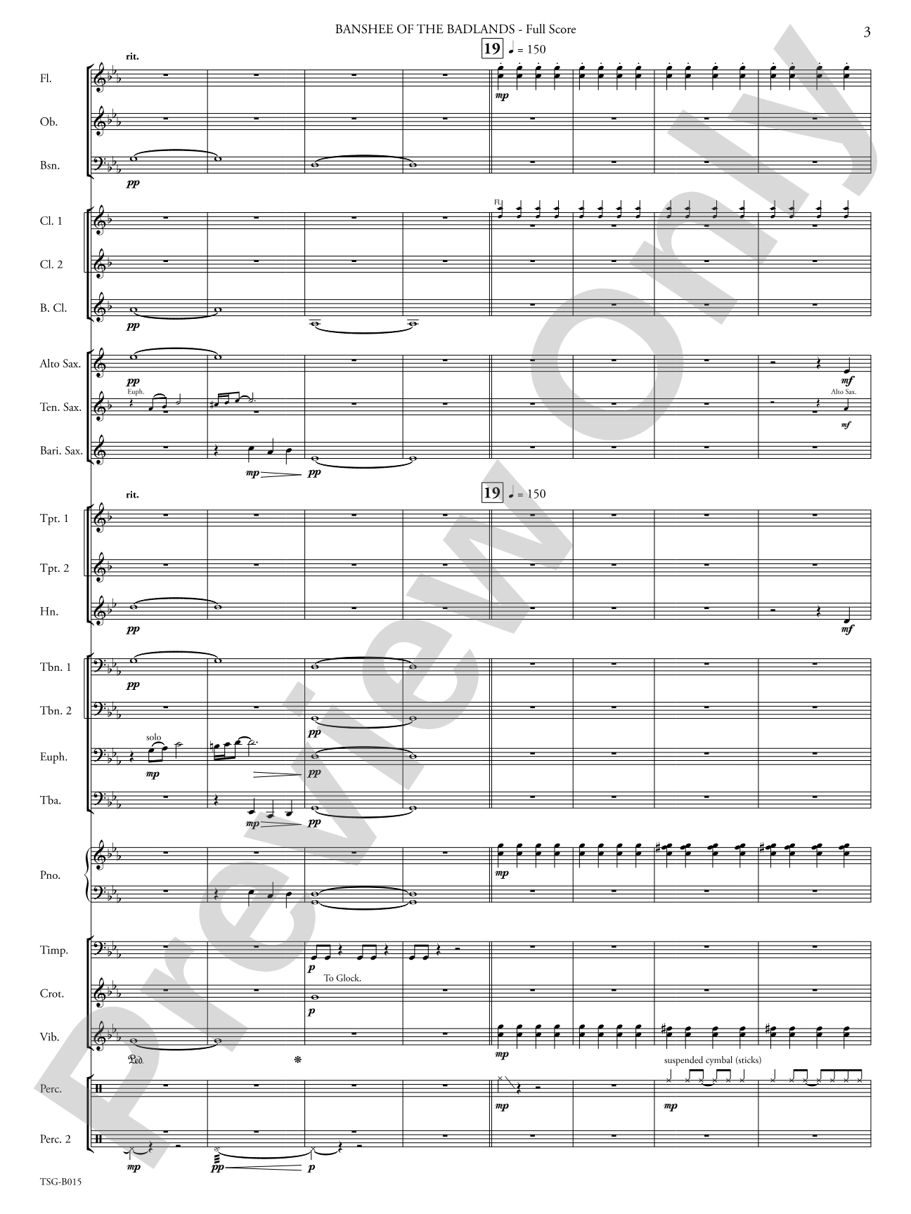 Banshee of the Badlands: Concert Band Conductor Score & Parts
