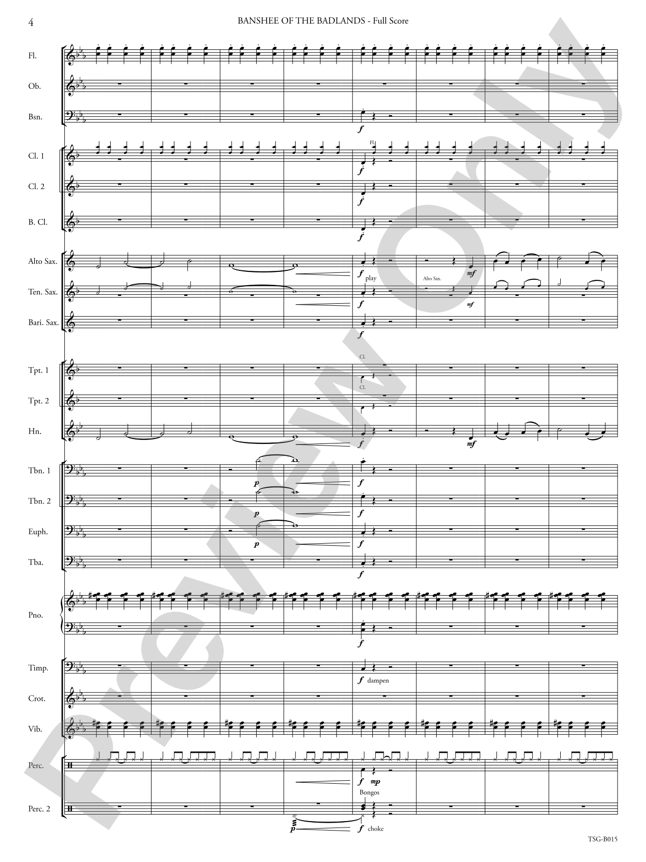 Banshee of the Badlands: Concert Band Conductor Score & Parts