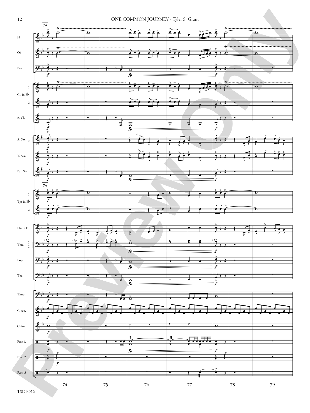 One Common Journey: Concert Band Conductor Score & Parts