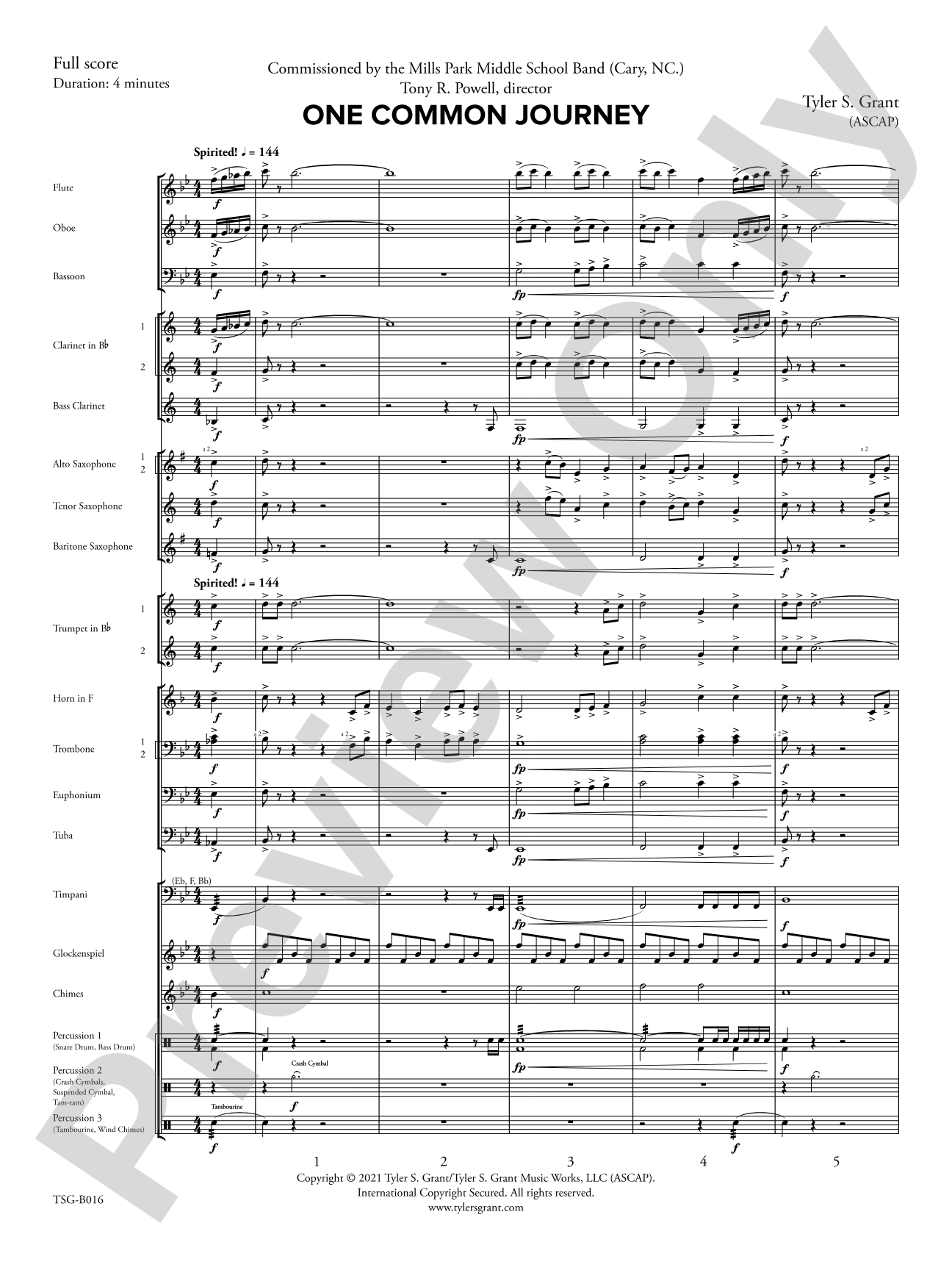 One Common Journey: Concert Band Conductor Score & Parts