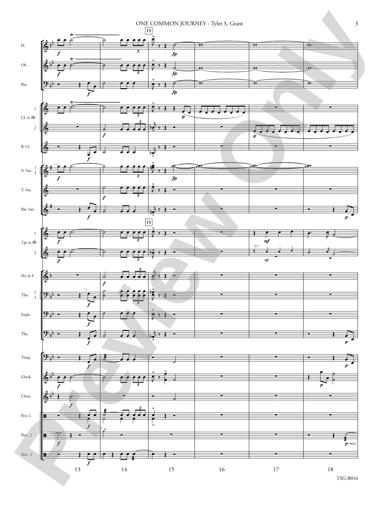 One Common Journey: Concert Band Conductor Score & Parts