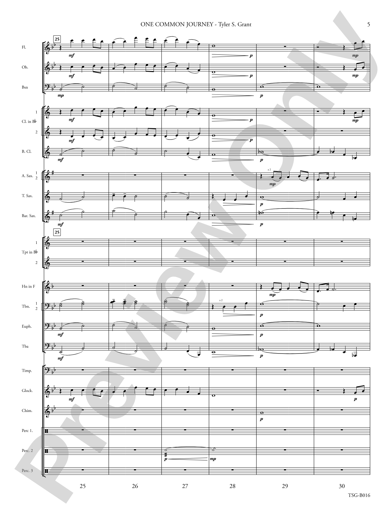 One Common Journey: Concert Band Conductor Score & Parts