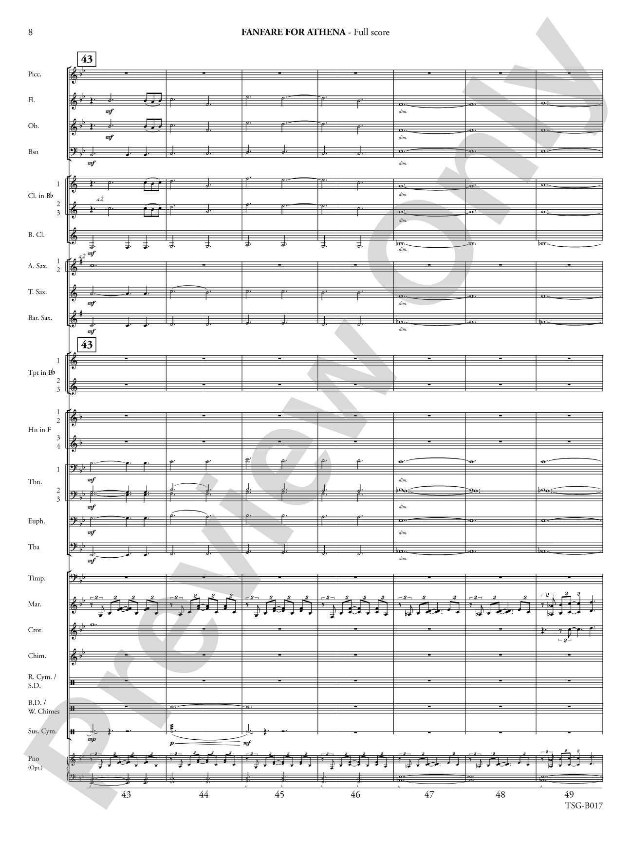Fanfare for Athena: Concert Band Conductor Score & Parts