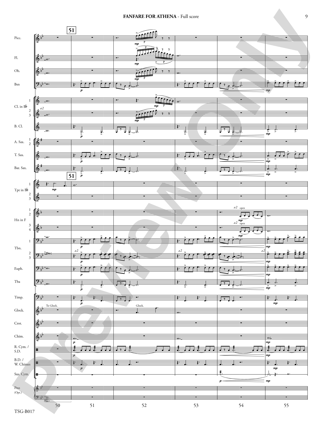 Fanfare for Athena: Concert Band Conductor Score & Parts