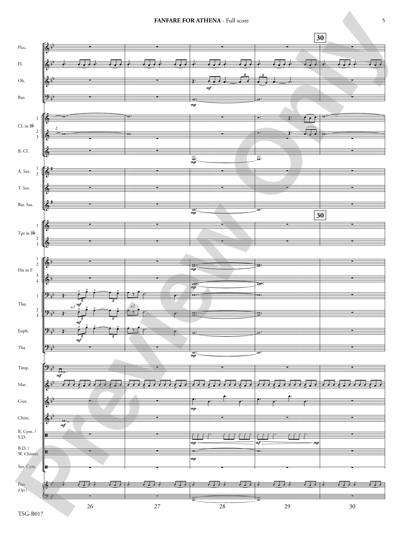 Fanfare for Athena: Concert Band Conductor Score & Parts