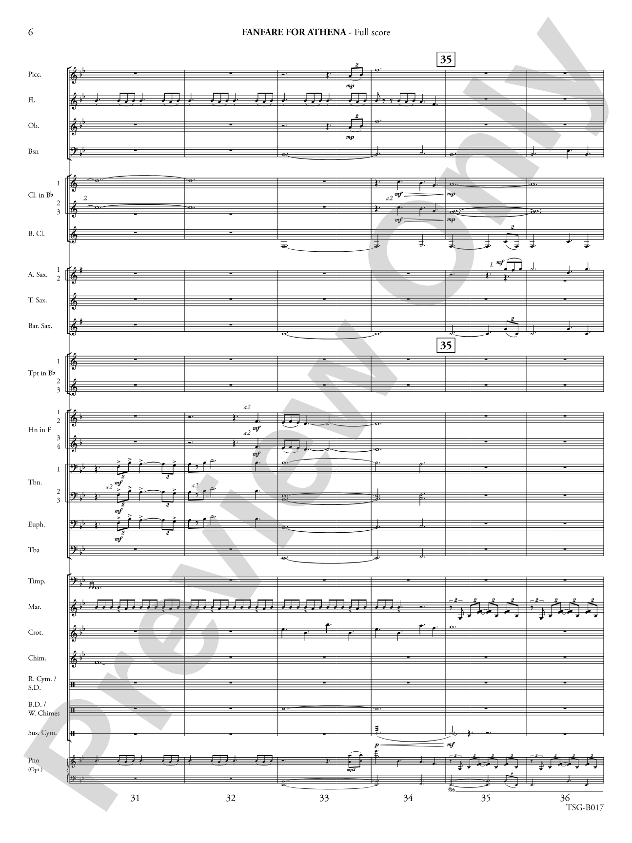 Fanfare for Athena: Concert Band Conductor Score & Parts