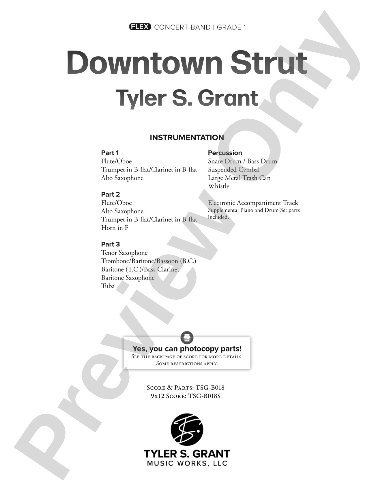 Downtown Strut: Mixed Instruments - Flexible Instrumentation Score & Parts
