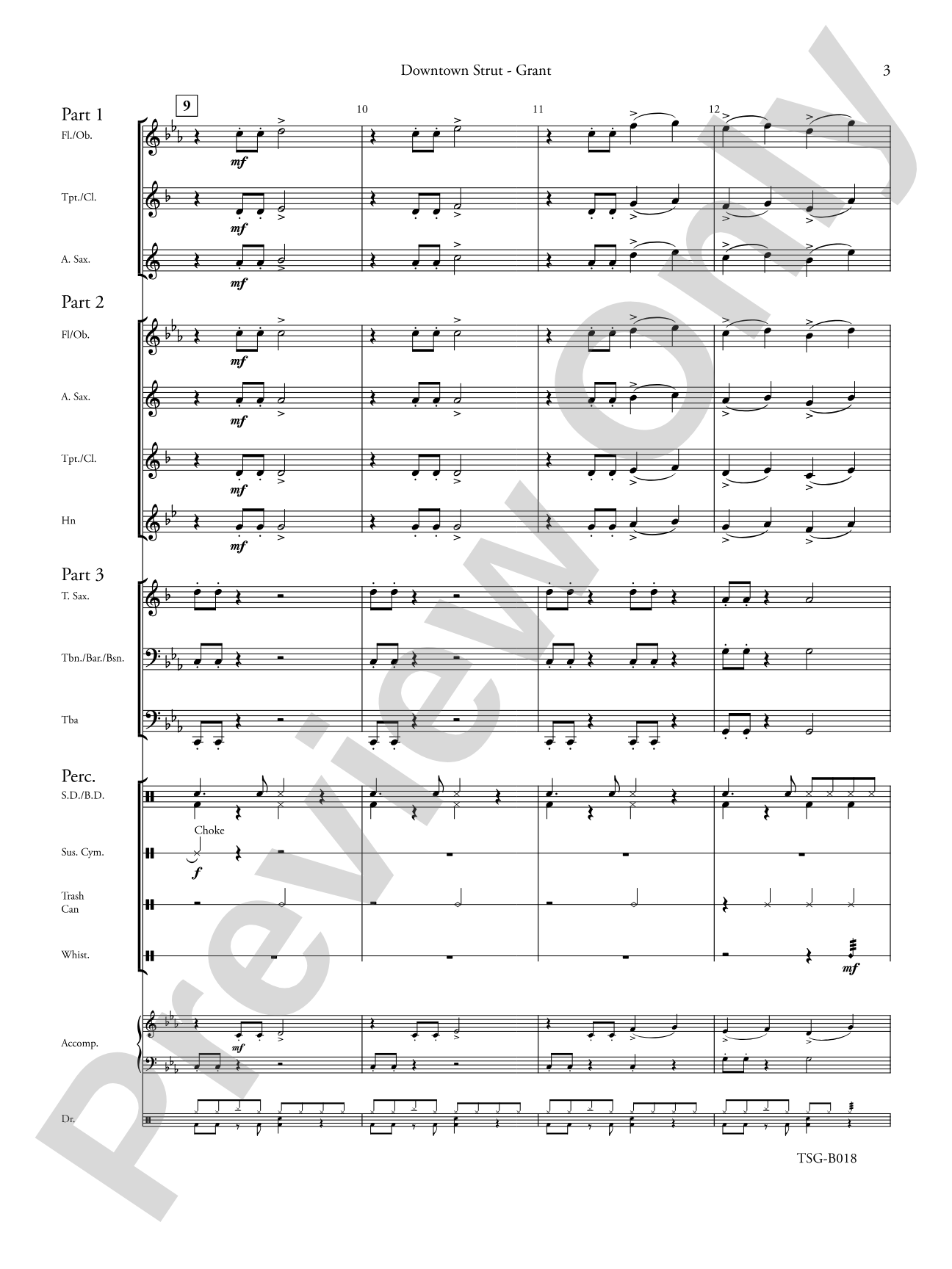 Downtown Strut: Mixed Instruments - Flexible Instrumentation Score & Parts