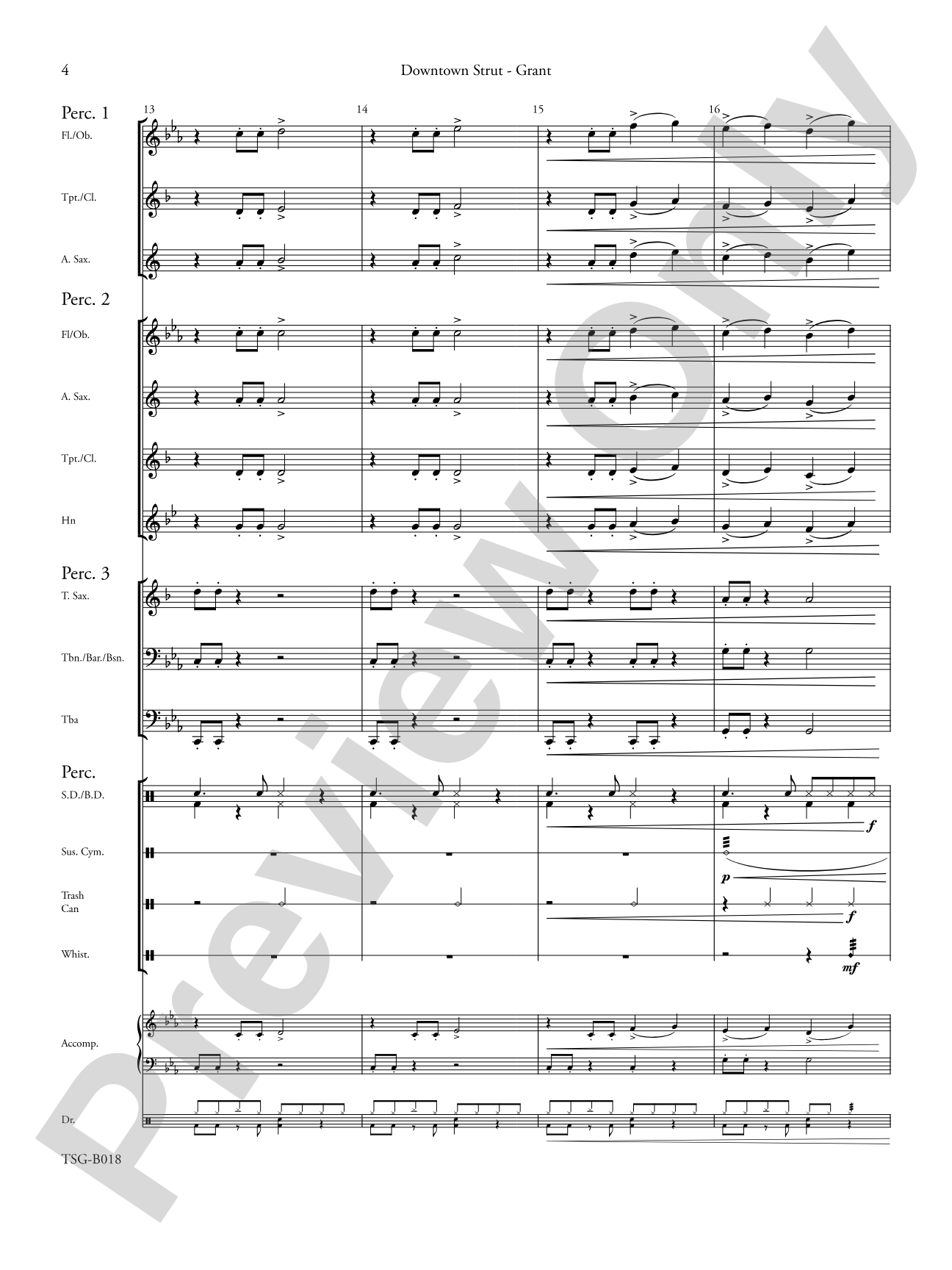 Downtown Strut: Mixed Instruments - Flexible Instrumentation Score & Parts