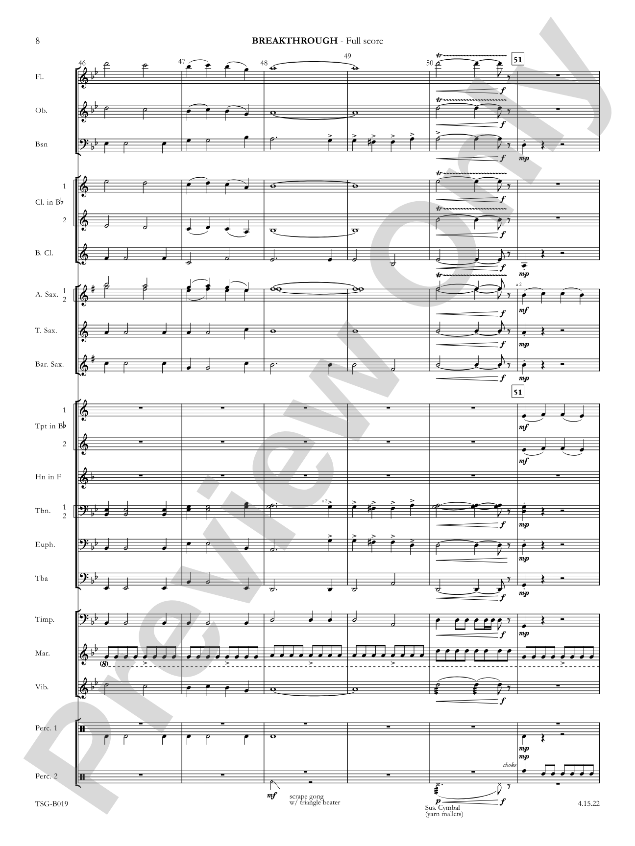 Breakthrough: Concert Band Conductor Score & Parts