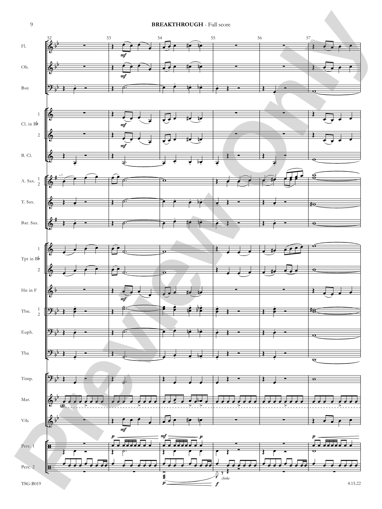 Breakthrough: Concert Band Conductor Score & Parts
