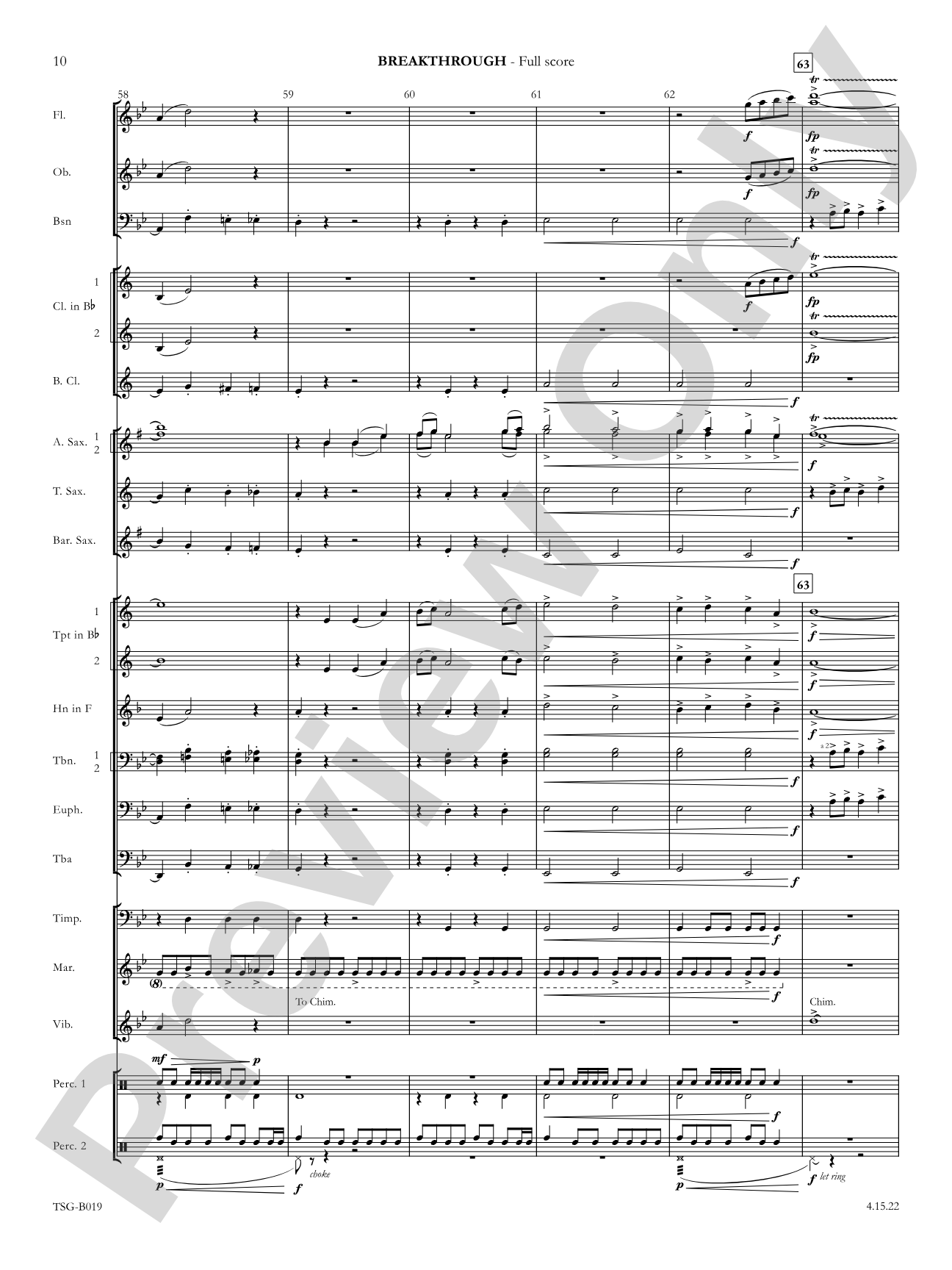Breakthrough: Concert Band Conductor Score & Parts