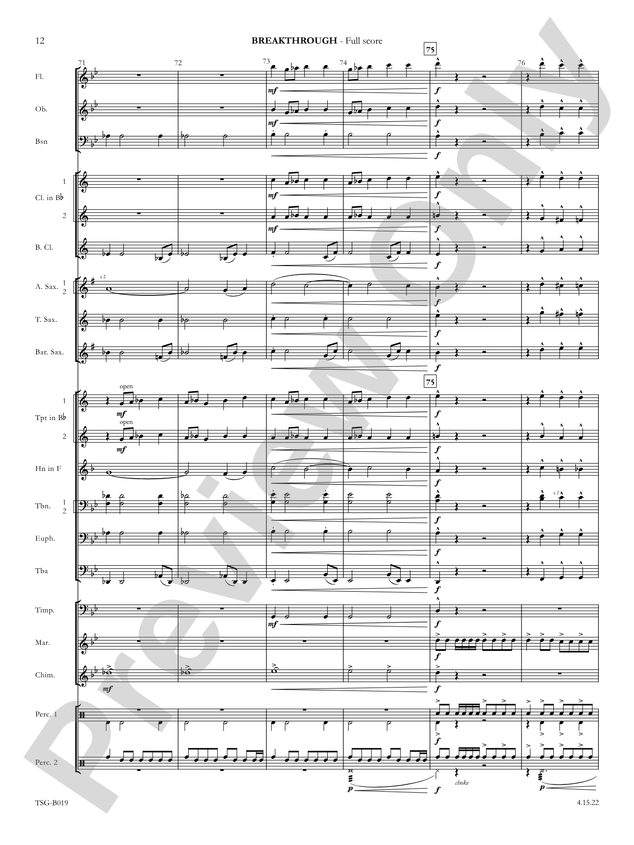 Breakthrough: Concert Band Conductor Score & Parts