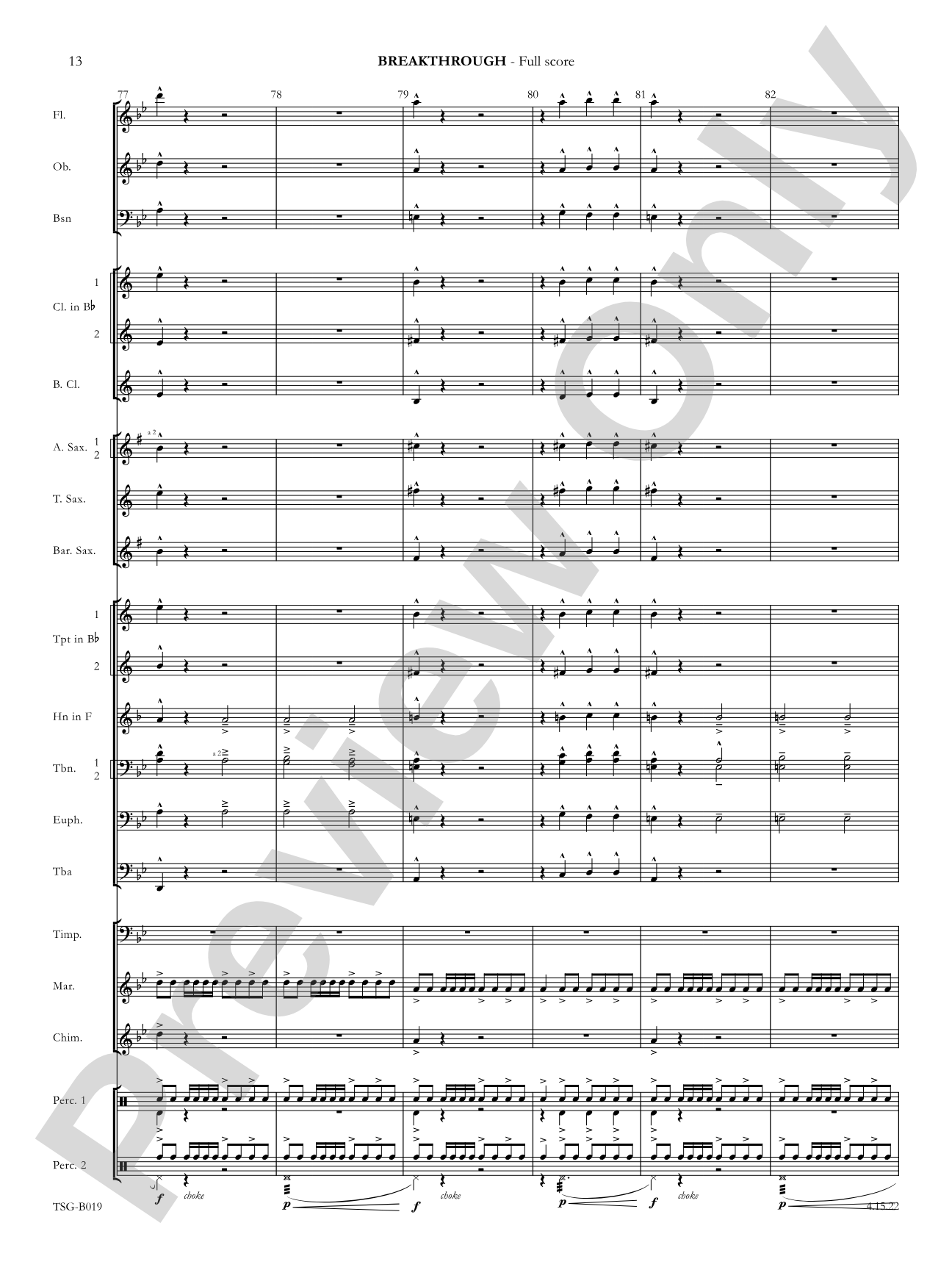 Breakthrough: Concert Band Conductor Score & Parts