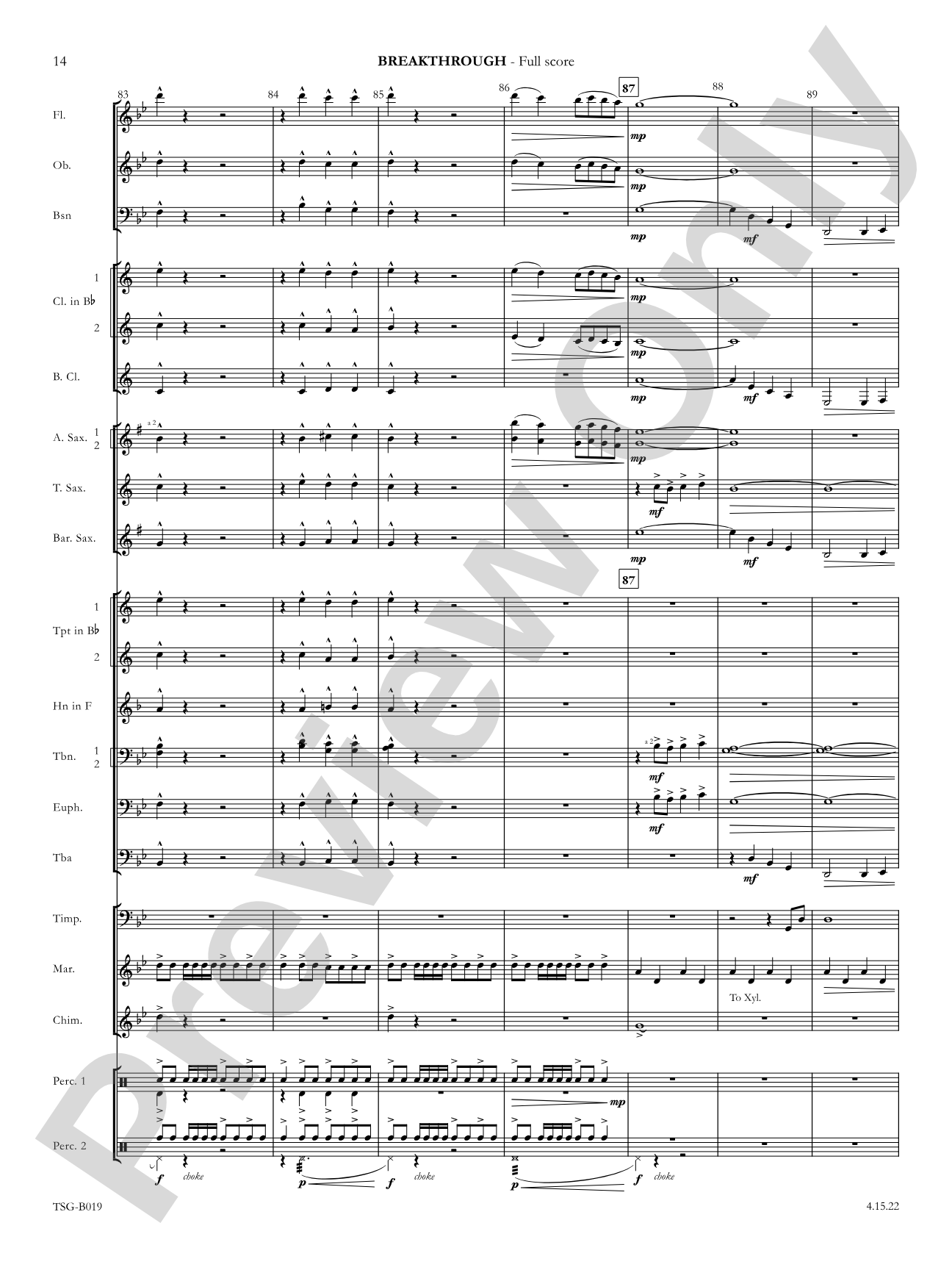 Breakthrough: Concert Band Conductor Score & Parts