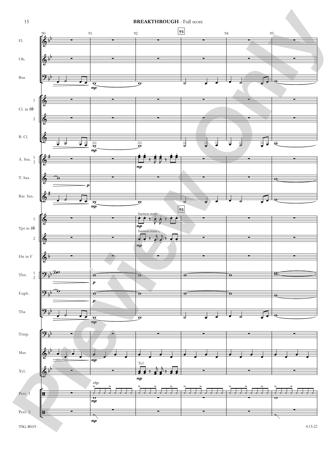 Breakthrough: Concert Band Conductor Score & Parts