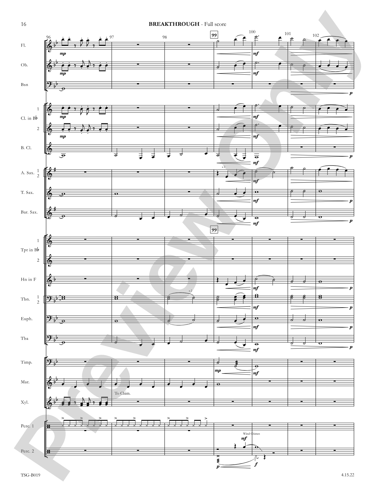 Breakthrough: Concert Band Conductor Score & Parts